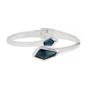 Robert Lee Morris Soho Faceted Stone Wrap Hinged Bangle Bracelet-BLUE-One Size